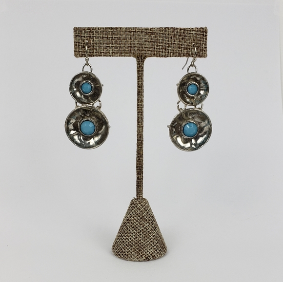 Turq & Rhodium Statement Neck & Ear Set - Picture 3 of 3